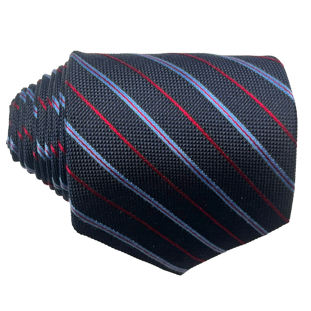 Brooks 346 Mens Tie 100% Silk Diagonal Stripes Blue Red Necktie Vintage